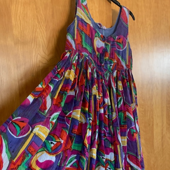 Sita 100% Cotton Bohemian Festival Babydoll Colorful hippie Dress made in Nepal - Picture 5 of 6